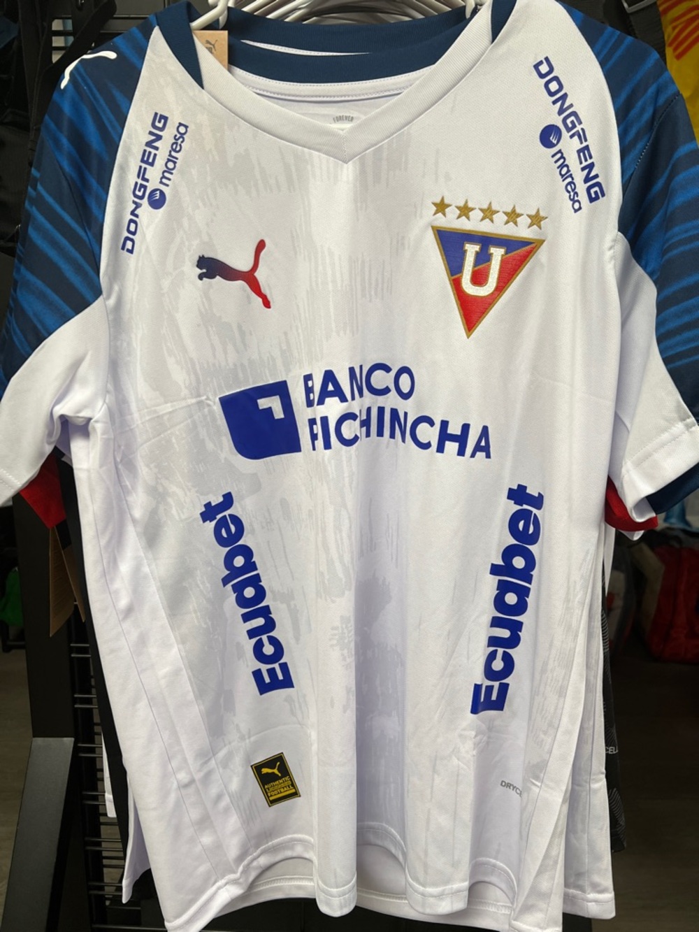 Puma White and Blue LDU Quito Soccer Jersey